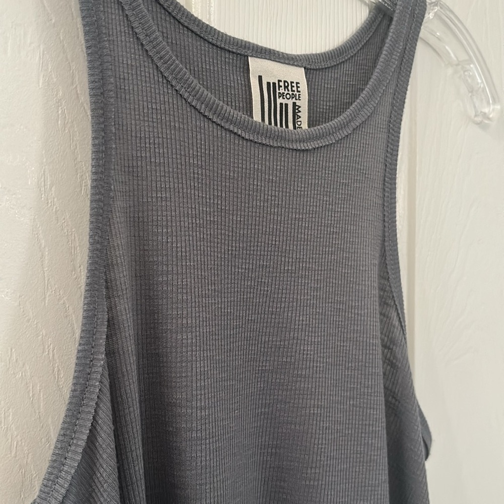 Free People Gray Ribbed Tank Top - Picture 5 of 10